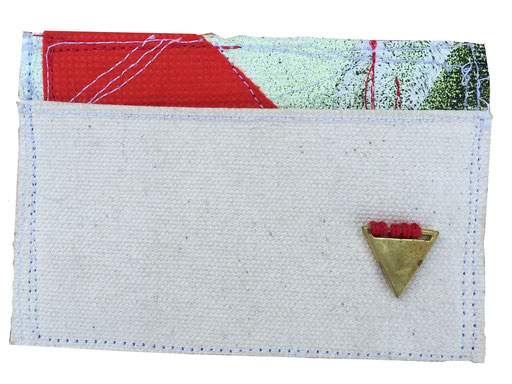 skinny wallet 2 - front | made out of canvas and fabric | SOLD | $30