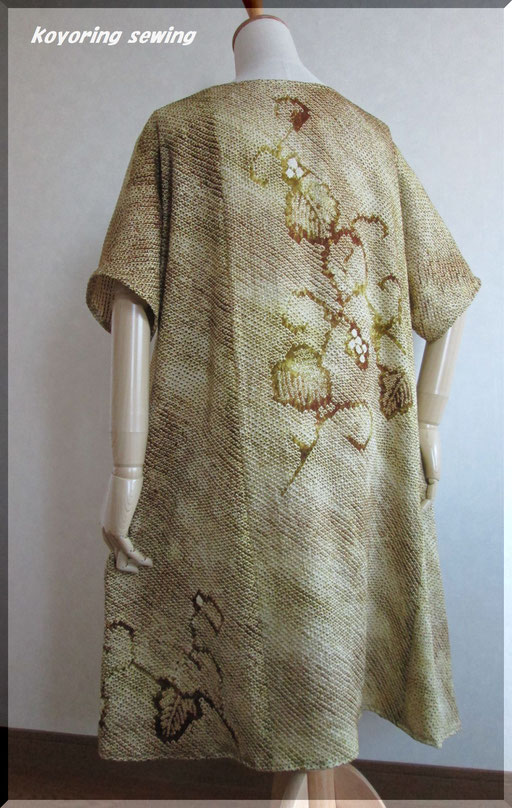 総絞り羽織♪フレンチワンピース♪ koyoringsewing着物リメイク ハンドメイド