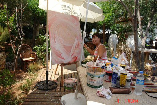 90x120 Rosa Rosen acryl auf Leinwand
