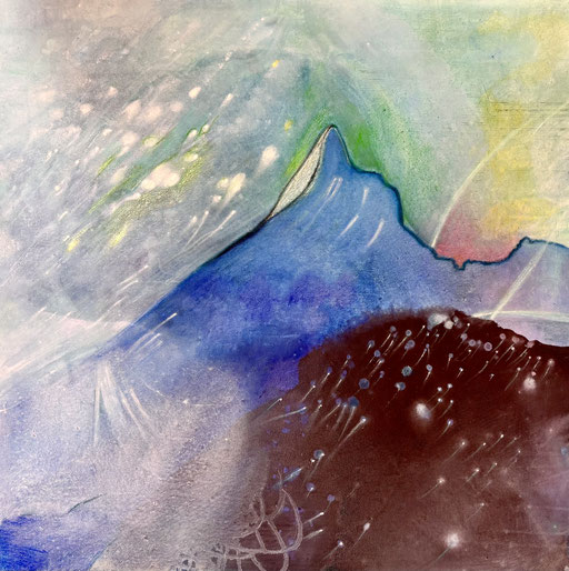 "November Nordwand" | 80 x 80 cm, Zeitschichtung 2015 bis 2025 auf Leinen.