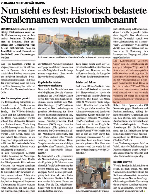 Snippet: "BRAUNAU", Redaktion Tips, 03. Juli 2025, S. 2