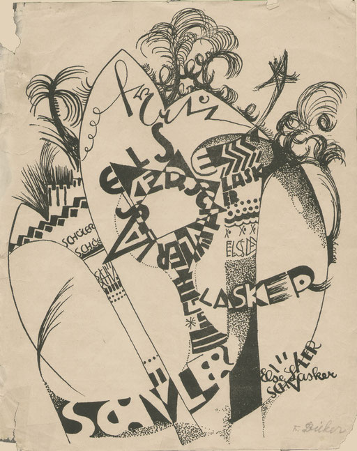 Friedl Dicker Plakat für Else Lasker-Schüler, 1920
