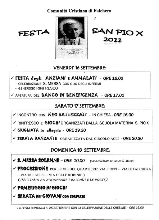 Festa di San Pio X 2011