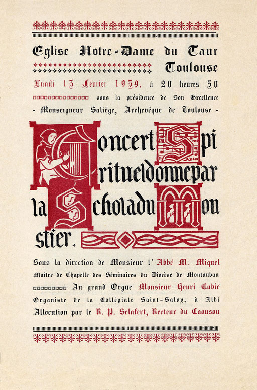 Programme du 13 février 1939