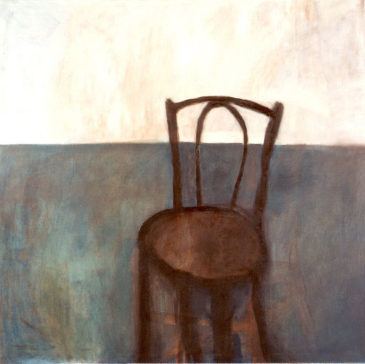 Eva Hradil "Kingas Sessel", 2003, Eitempera auf LW, 130 x 130 cm