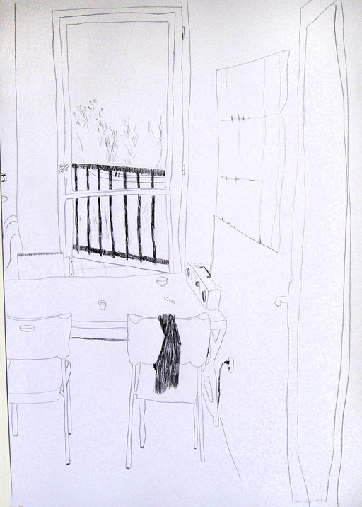 Eva Hradil, Bleistift auf Papier, 100 x 70 cm