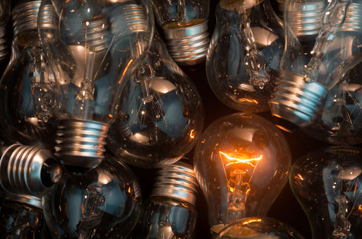 Set of old electric light lamps, 2015.