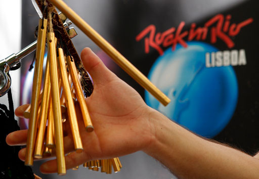 Music player performs during a event for the up coming Rock in Rio music festival in Lisbon May 3, 2014.