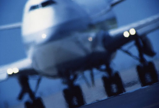 Taxiway mirage at Naha International Airport.