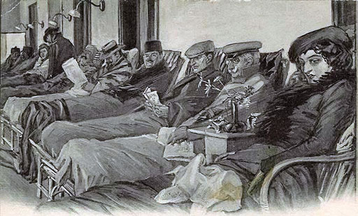 Liegekur Davos, Künstlerkarte 1910
