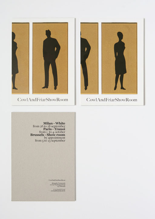 art direction, graphic design, aude buttazzoni, cowl and friar, showroom, invitation, stationery