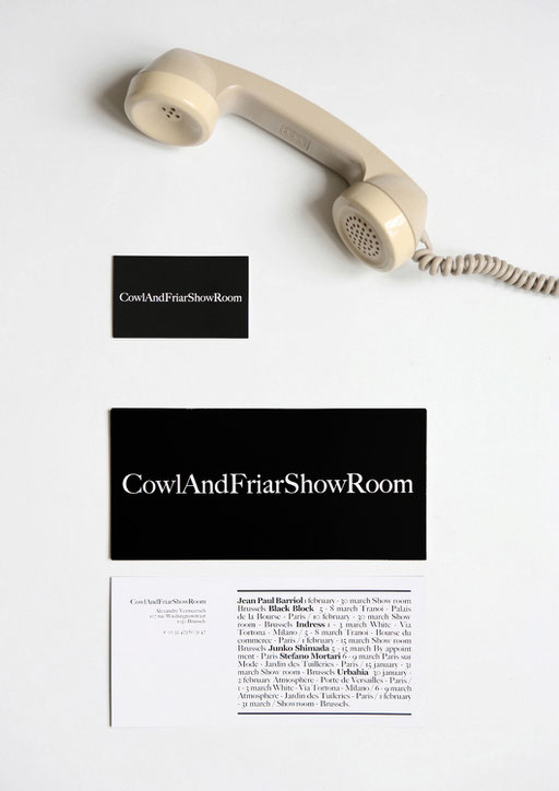 art direction, graphic design, aude buttazzoni, cowl and friar, showroom, invitation, stationery