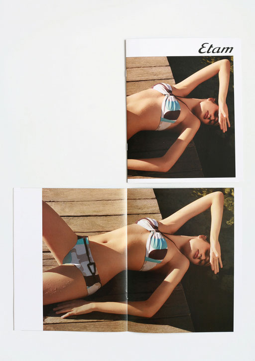 art direction, graphic design, aude buttazzoni, etam, catalog, advertising, swimwear, collection