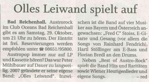 Olles Leiwand spiel live Austropop im Spielcasino Bad Reichenhall