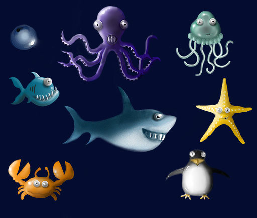 Sea creatures (Photoshop)