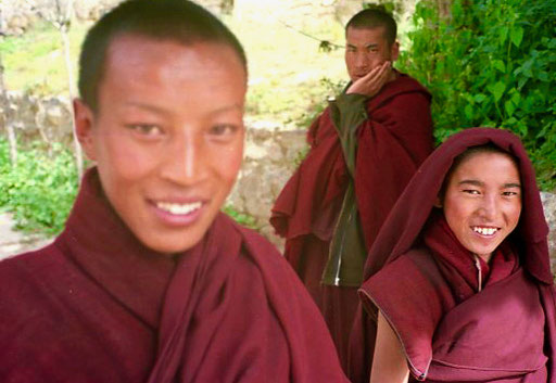 Tibet-Tour 1987. Novizen im Kloster Sera bei Lhasa