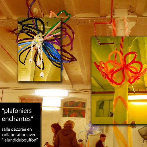 plafonier fleur déco-twisting baptême sculpture de ballon