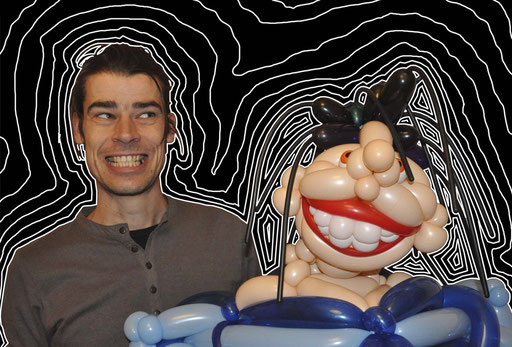 sculpture de ballons "sirène punk"