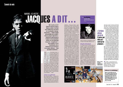 article de presse La Petite, Jacques Brel pour un instant seulement