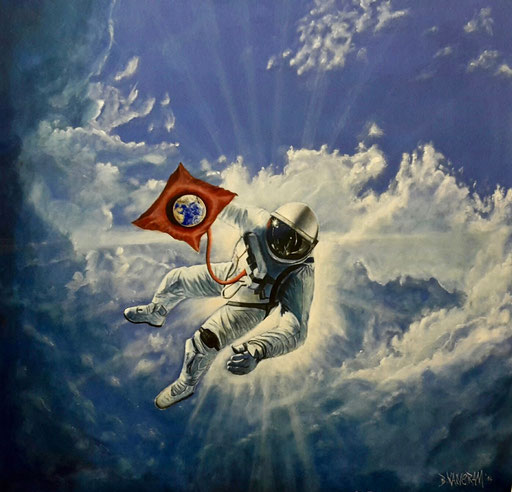 "Astronaut", Nr. 5/16, Acryl auf Leinwand, 80x80 cm