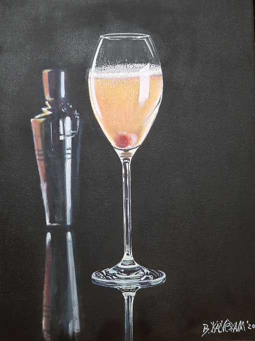 French Cocktail, Nr. 04/20, Acryl auf Leinwand, 30x40cm