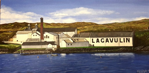 "Lagavulin Distillery", Nr. 1/16, Acryl auf Leinwand, 40x80 cm