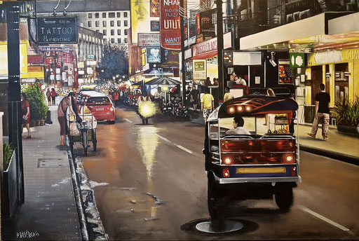 "Bangkok", Nr. 12/19, Acryl auf Leinwand", 80x120cm