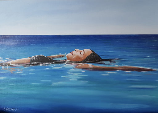 "Tag am Meer", Nr. 08/20, Acryl auf Leinwand,50x70cm
