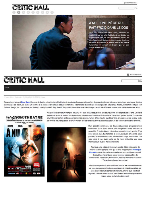 Retrouvez À NU sur CRITIC HALL en cliquant sur l'image