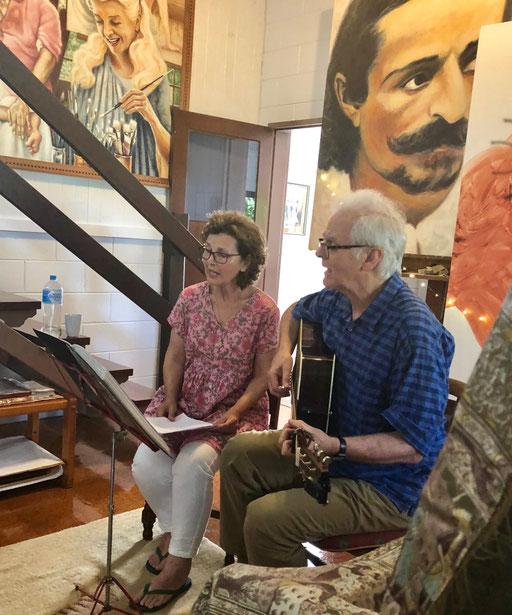 Ross performing with his wife Jenny