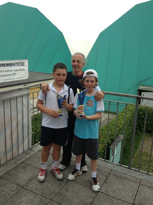 Premiazione del torneo di Brembate: a destra Alberto Spampatti, vincitore, a sinistra Michael Rossoni, finalista