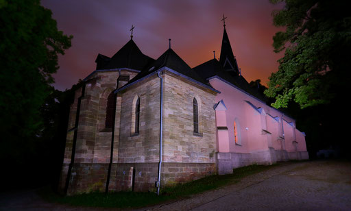 Wallfahrtskirche Hülfensberg bei Nacht