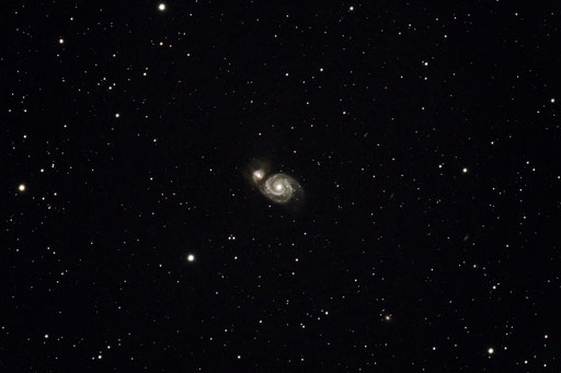 Whirlpool-Galaxie, Messier 51 am 02.03.2024 von Kefferhausen aus gesehen   Untertitel: Whirlpool-Galaxie, Messier 51 am 02.03.2024 von Kefferhausen aus gesehen