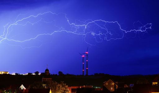 Gewitter über Kefferhausen/Eichsfeld am Abend des 11.06.2019