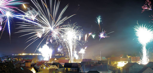 Feuerwerk über Kefferhausen Silvester 2013