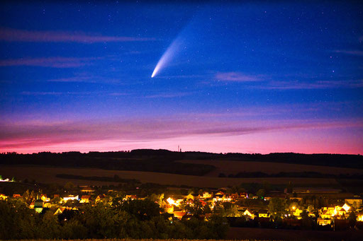 Komet Neowise kurz nach Mitternacht des 13.07.2020 über Kefferhausen (Eichsfeld/Thüringen)