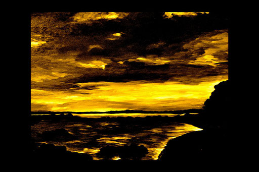sunset - landscape oel painting