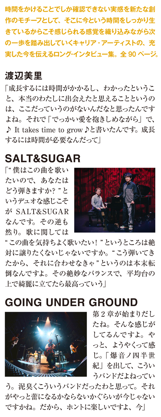渡辺美里　SALT&SUGAR　GOING UNDER GROUND