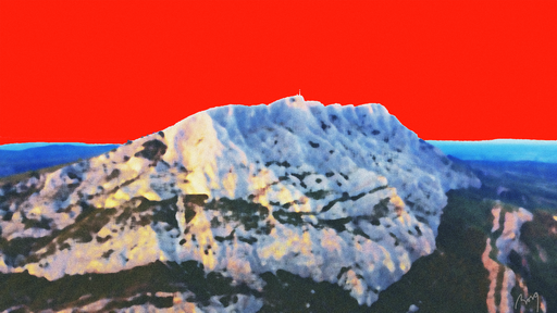 Sainte Victoire rouge, Aix-en-Provence, 60 x 120 cm, impression sur Dibond