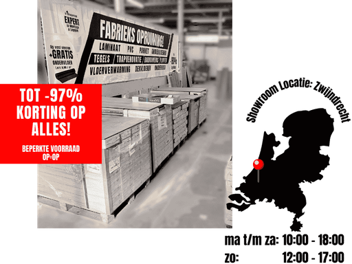 Tot 97% korting op vloeren en toebehoren