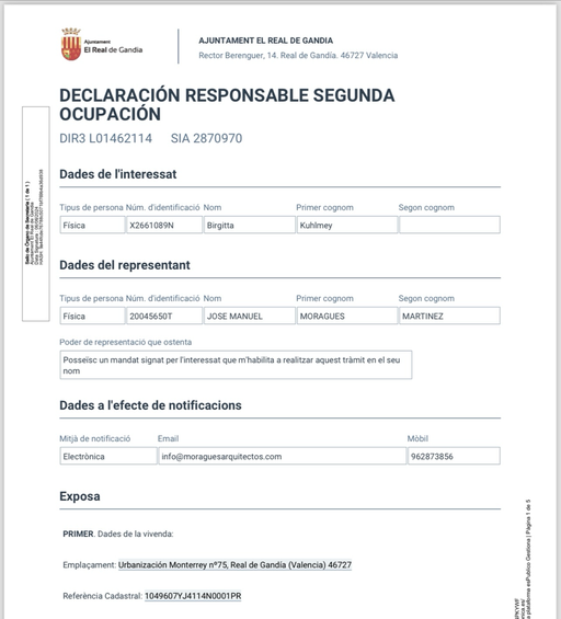 Auszug Wohnbarkeitsbescheinigung, ausgestellt 2024