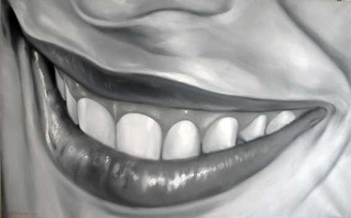 ELI's MOUTH, by A.Molino. Oil on canvas (200x125 cm), 2006. Private collection.