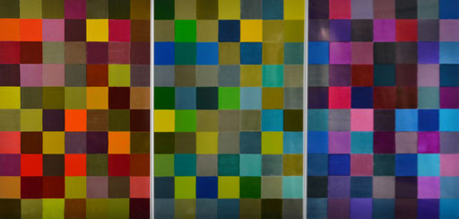 Triptychon "In CIELab Color Space"  2015 printing ink on aluminium  100 x 210 cm