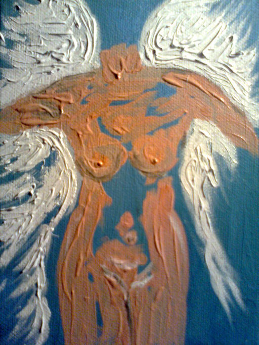 L'ANGELO NUDO - 2012 olio su tela 13 x 18