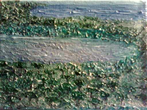 PINETA E PALUDE - 2012 olio su tela 13 x 18