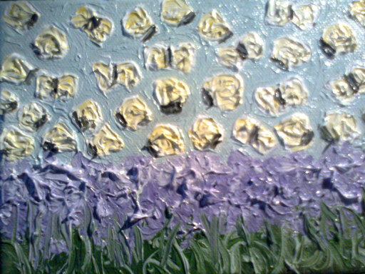 CAMPO DI FARFALLE - 2011 olio su tela 13 x 18