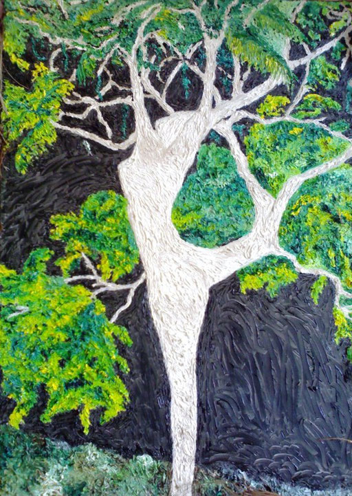 LA DANZA DELL'ALBERO - 2008 olio su tela 45 x 75