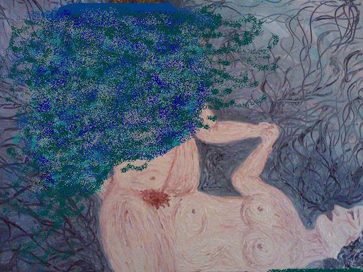 rielaborazione paint di AMORE TANTRICO - 2011 olio su tela 45 x 75