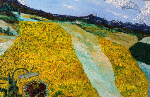 LE COLLINE DEI GIRASOLI - 2008 olio su tela 45 x 75