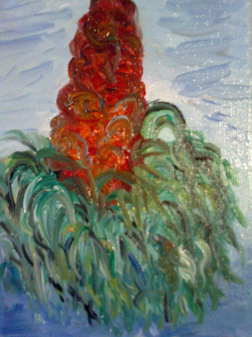 FIORE ROSSO - 2011 olio su tela 13 x 18